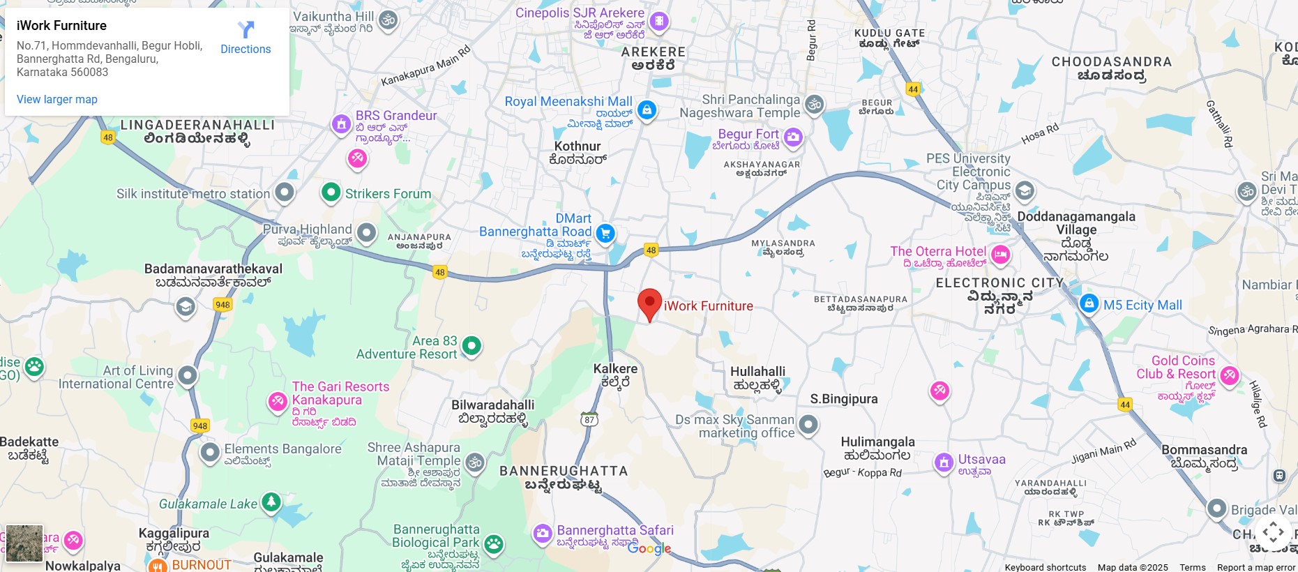 iWork Furniture Map Location